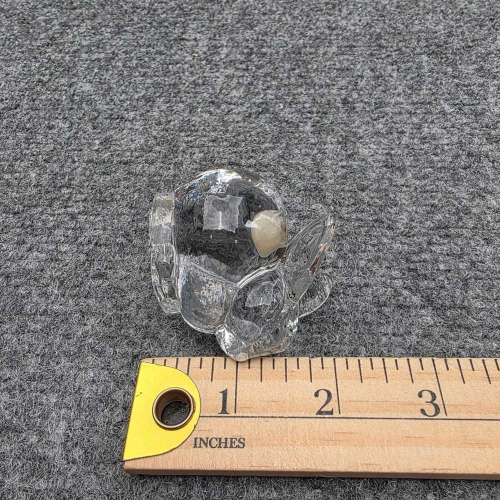 Vintage Clear Glass Bunny Rabbit‎ Figurine Candle Holder Votive Paperweight 2.5